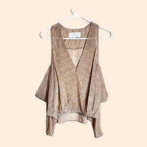 Michelle Mason Velvet Cold Shoulder Top